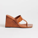Topshop Archer toe thong wedge heel in tan