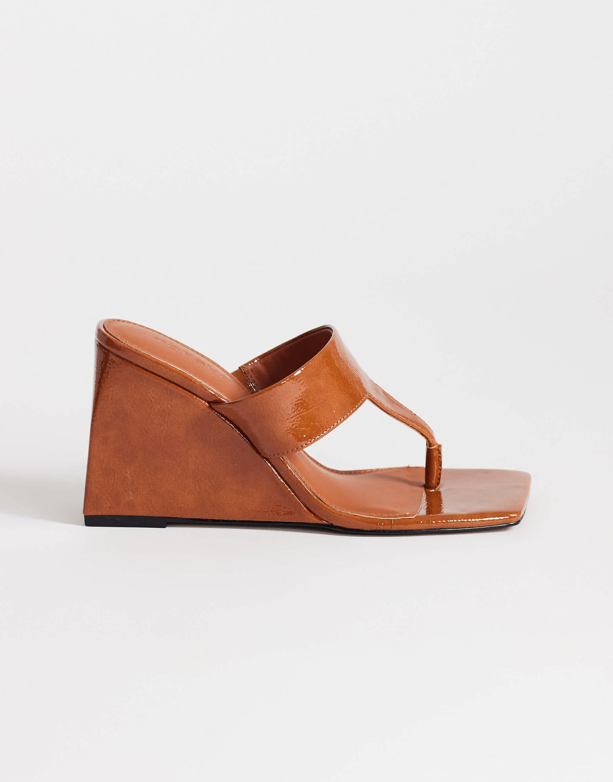 Topshop Archer toe thong wedge heel in tan