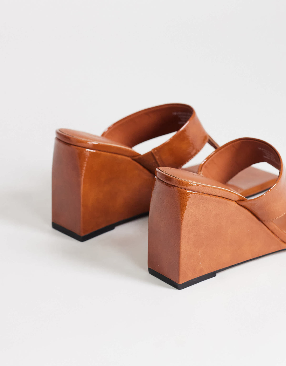 Topshop Archer toe thong wedge heel in tan