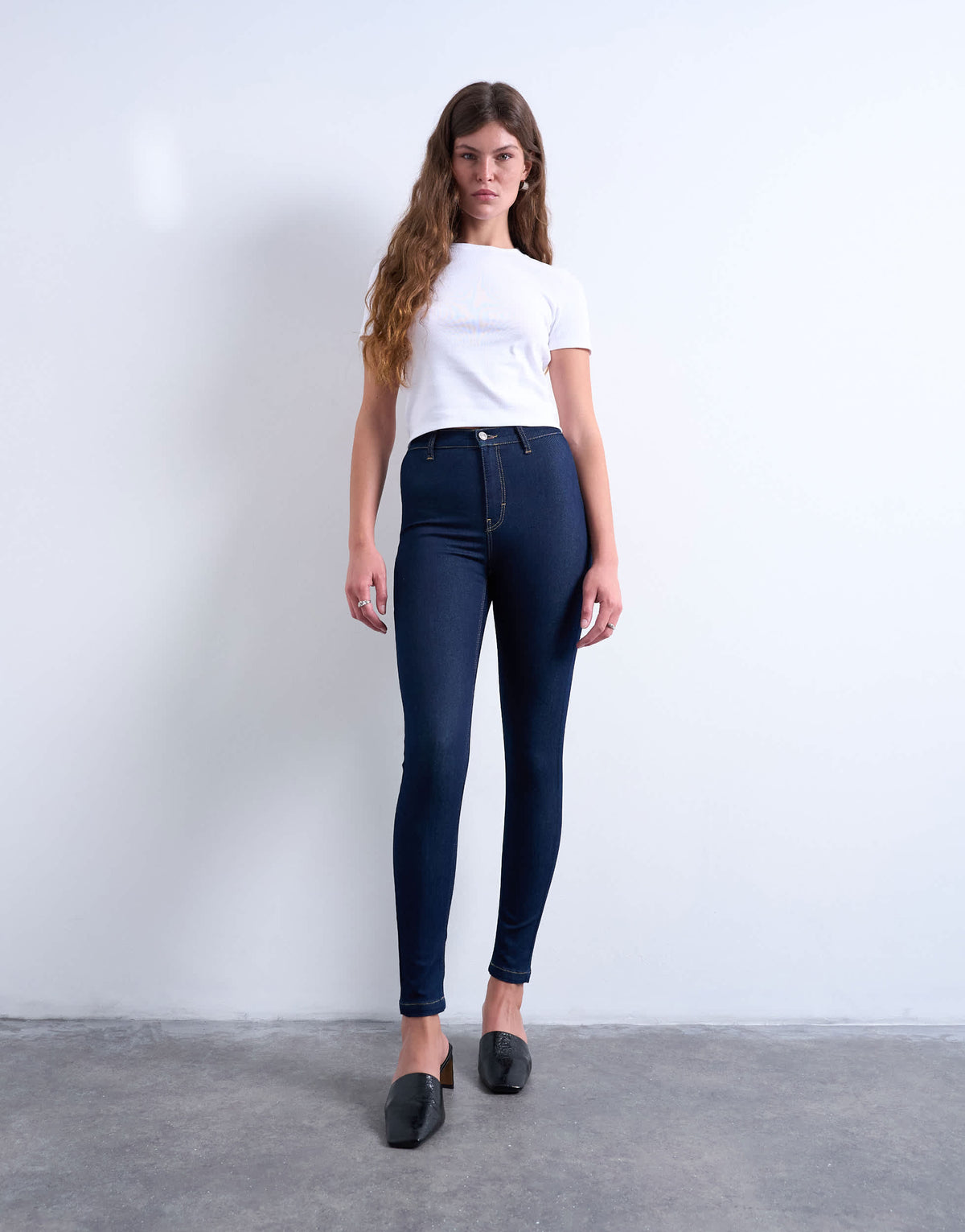 Topshop high rise skinny jean in indigo rinse