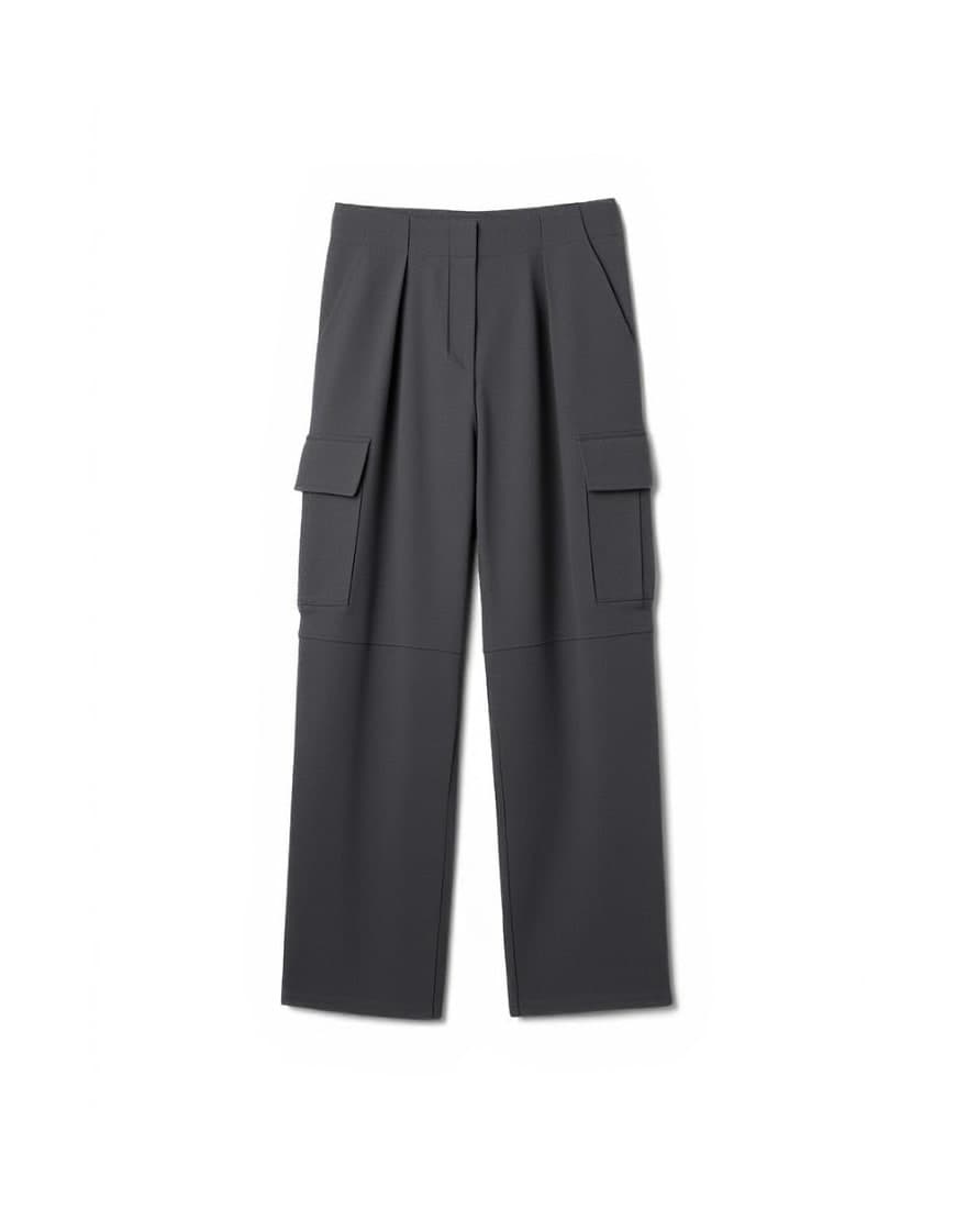 Topshop tailored cargo trouser in charcoal