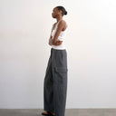 Topshop tailored cargo trouser in charcoal