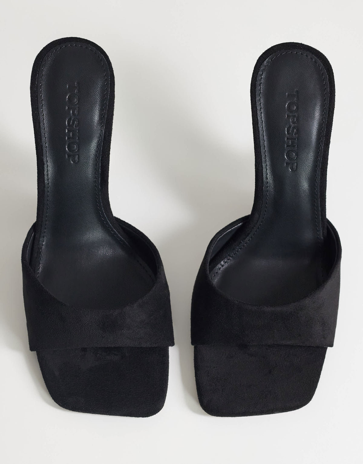 Topshop Esme mule with clear wedge high heel in black