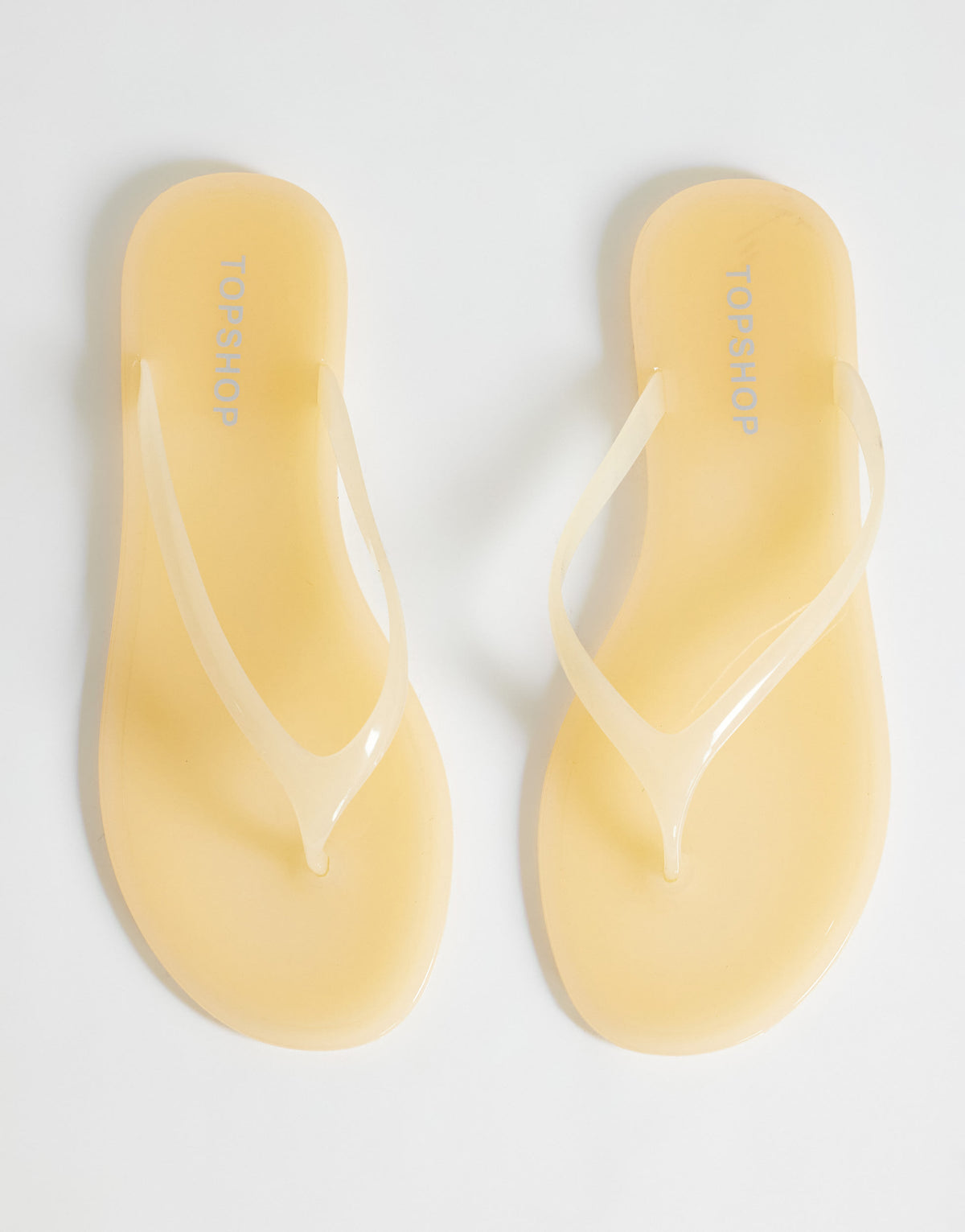 Topshop Elias jelly flip flop in buttermilk