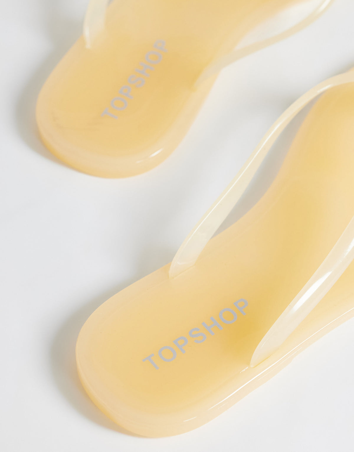 Topshop Elias jelly flip flop in buttermilk