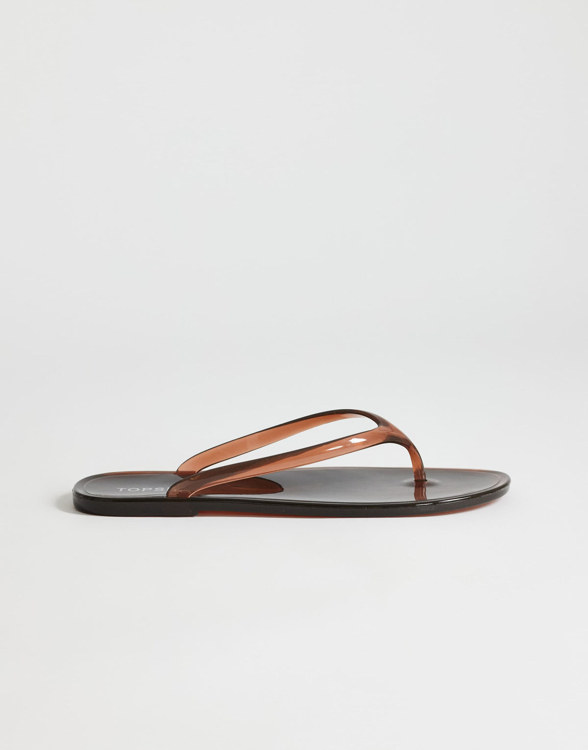 Topshop Elias jelly flip flop in brown