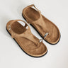 Topshop Elsie hardware footbed sandal in taupe faux suede