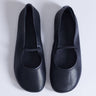 Topshop Bella leather round toe ballet flat in black