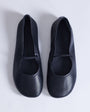 Topshop Bella leather round toe ballet flat in black