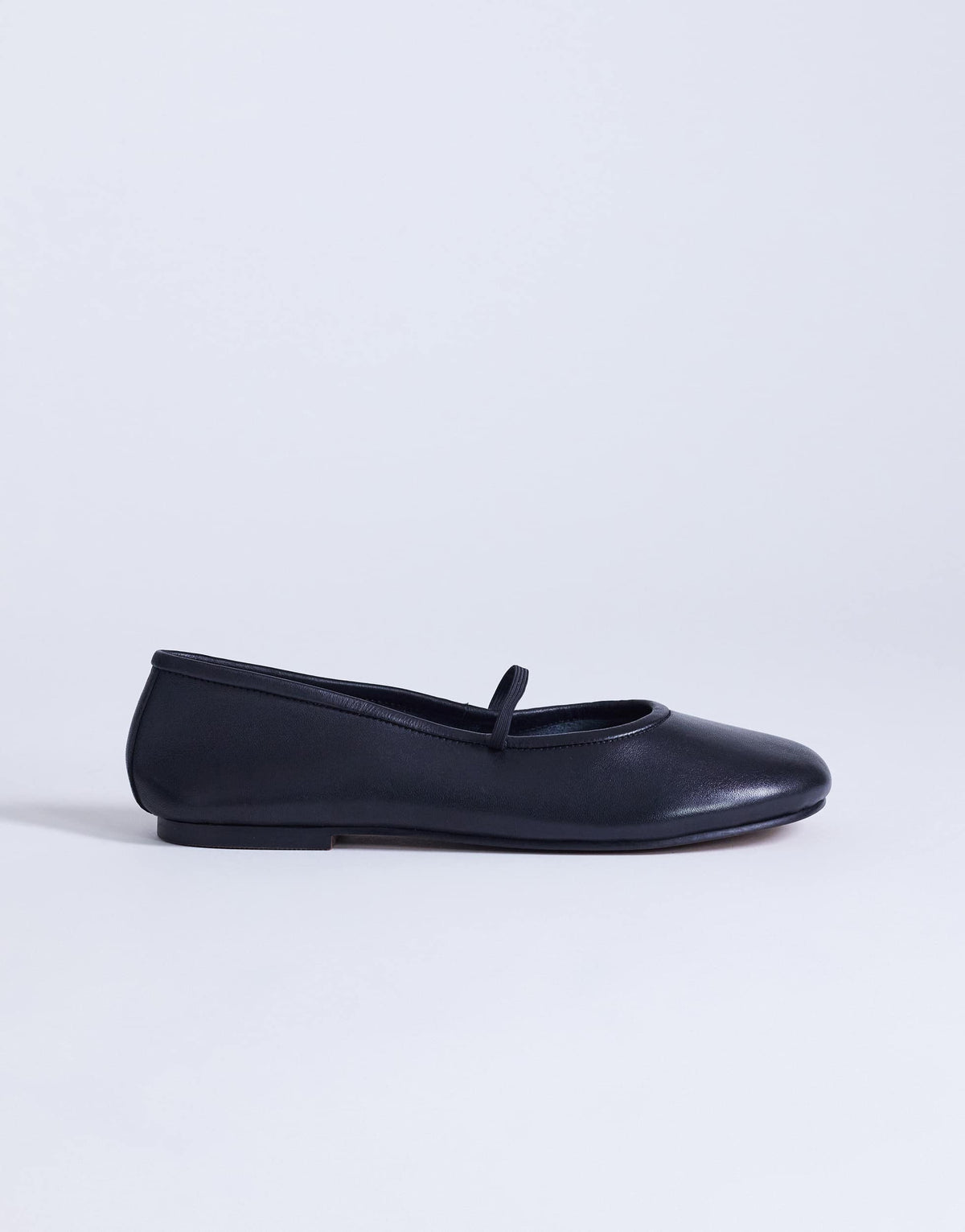 Topshop Bella leather round toe ballet flat in black