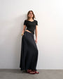 Topshop full circle cupro maxi skirt in black