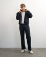 Topman wide leg trouser with boucle pinstripe in navy