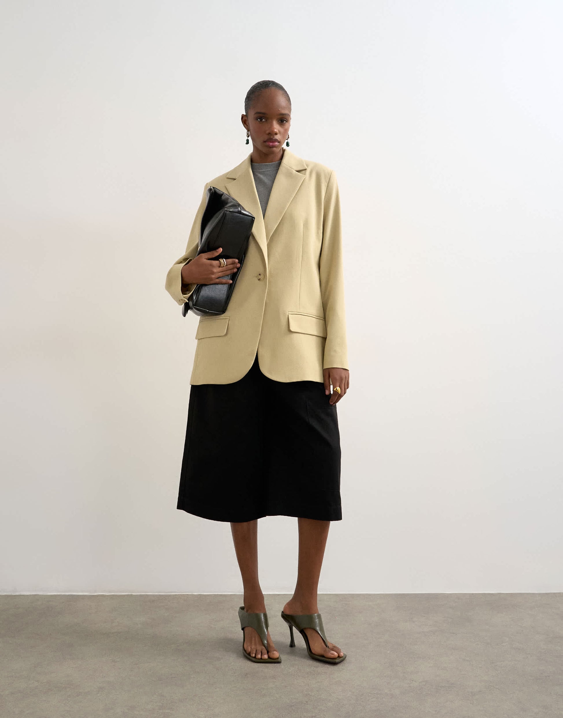 Topshop co ord slouchy chuck on blazer in stone