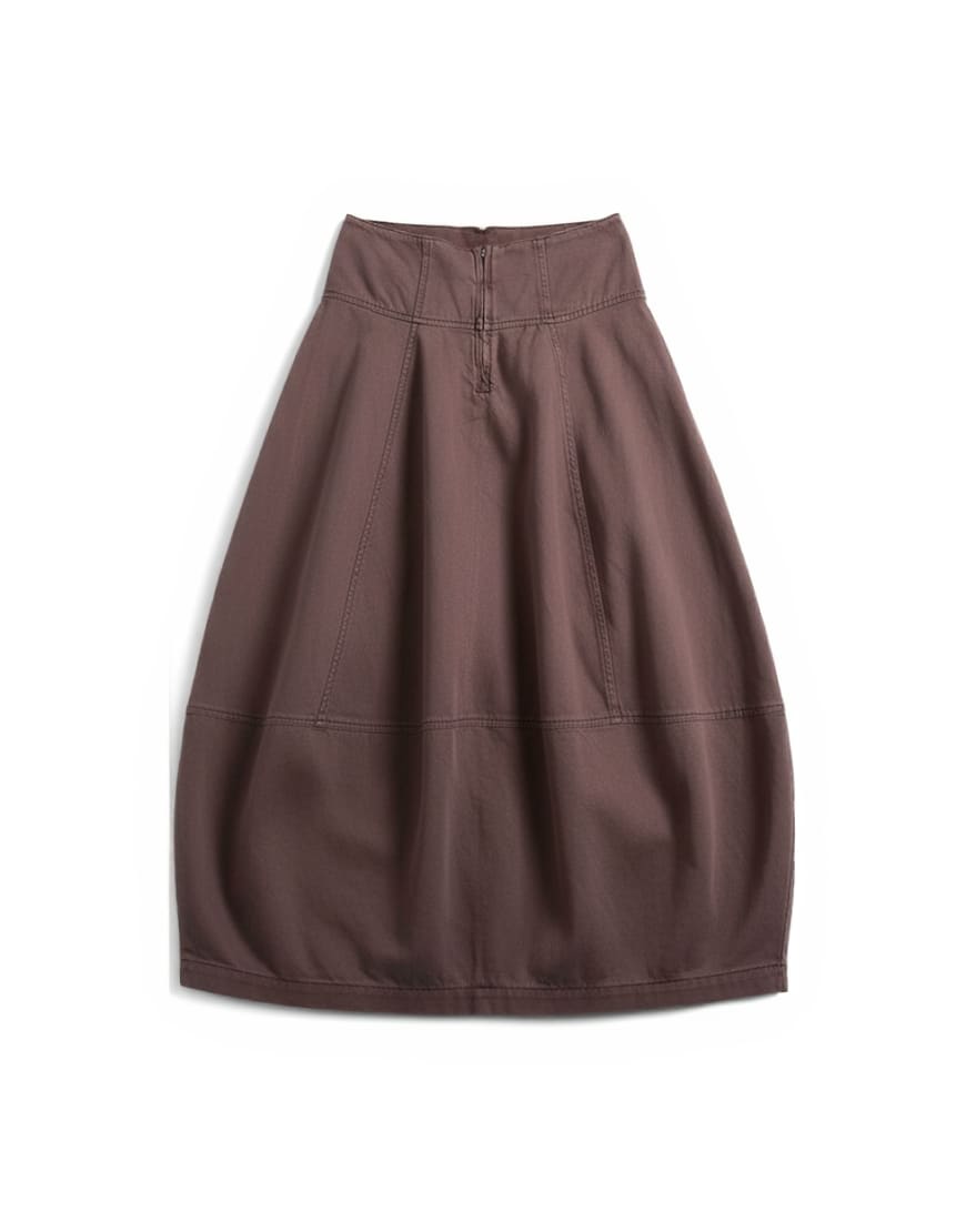 Topshop denim seamed barrel maxi skirt in otter