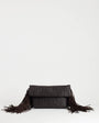 Topshop Tassel oversized weave clutch bag in chocolate