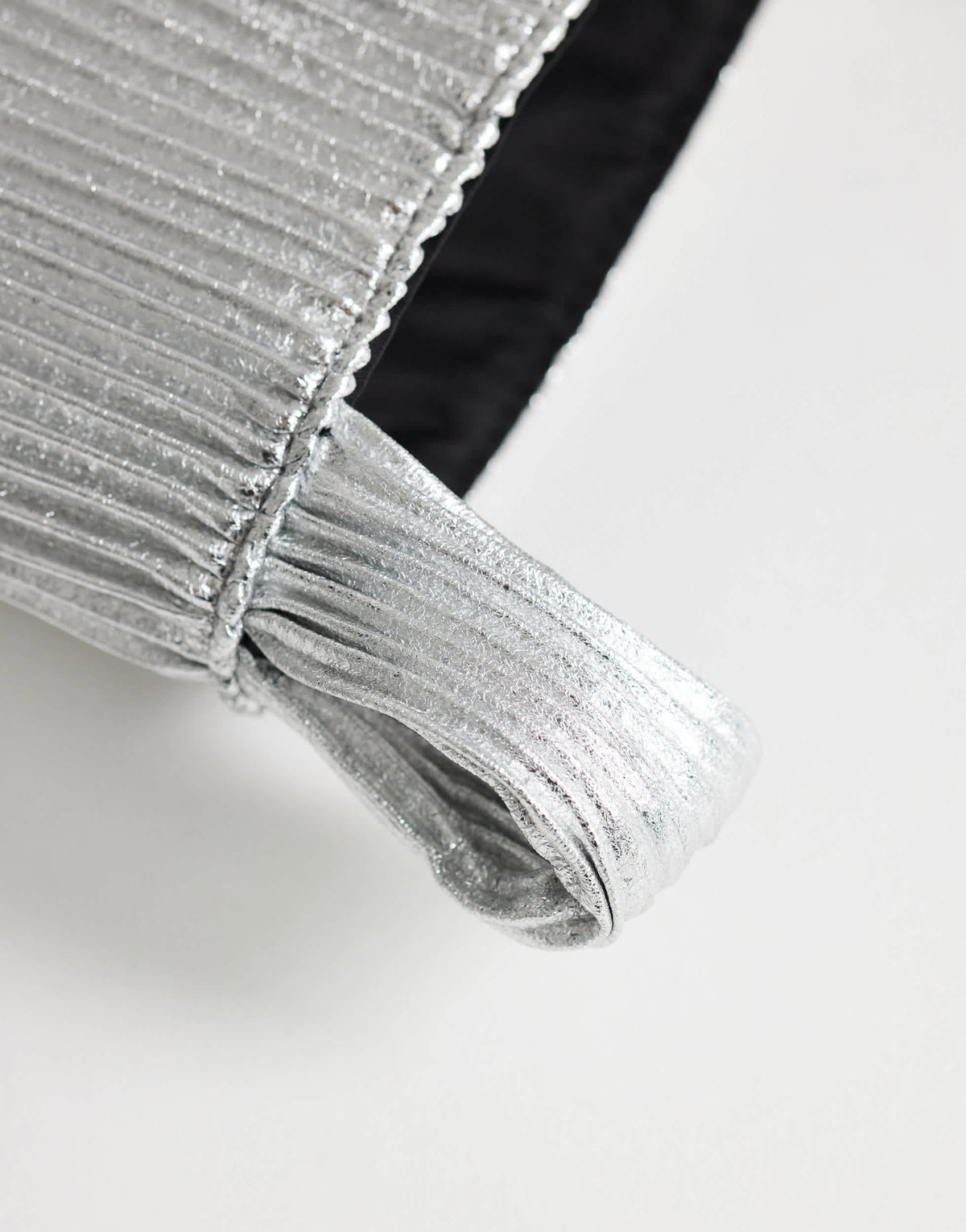 Topshop Gwyn ribbed grab bag in silver