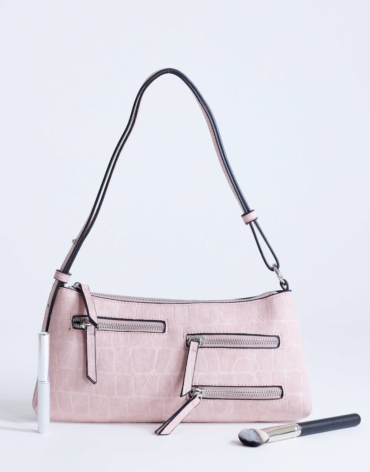 Topshop Sydney pocket shoulder bag in dusty pink