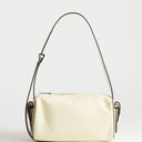 Topshop Sabrina medium suedette shoulder bag with pockets in cream