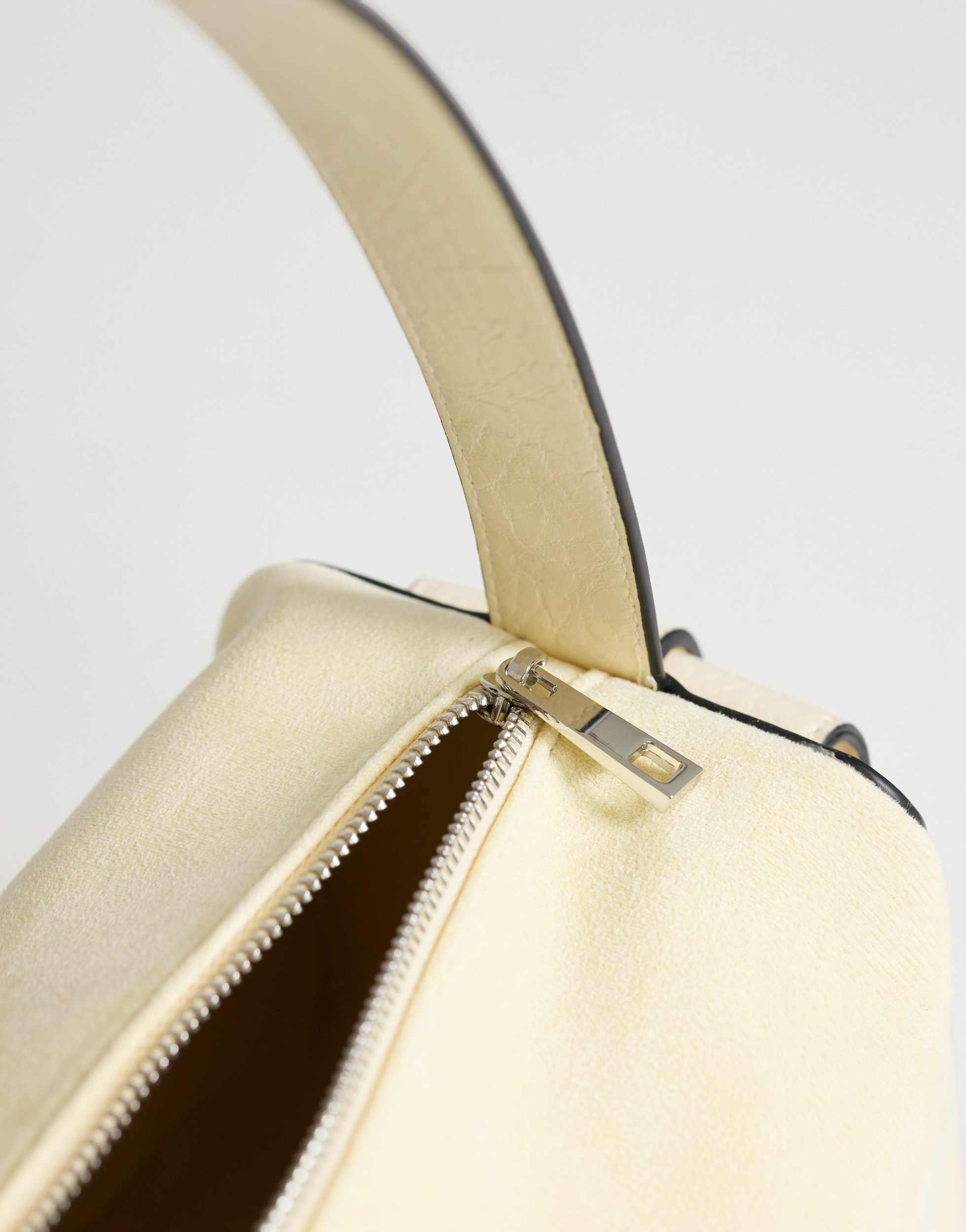 Topshop Sabrina medium suedette shoulder bag with pockets in cream