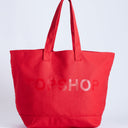 Topshop large canvas tote bag in red