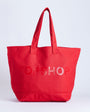 Topshop large canvas tote bag in red