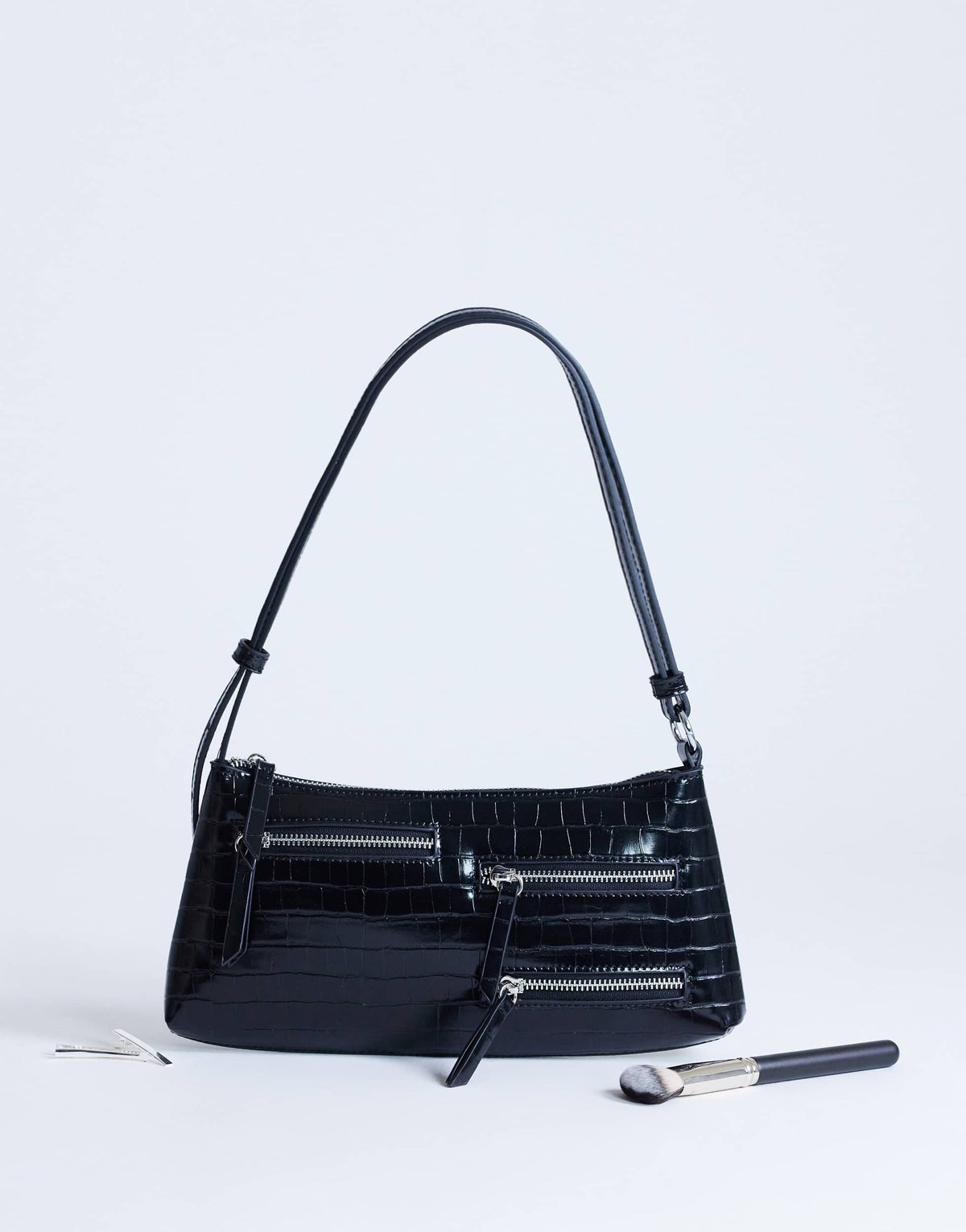 Topshop Sydney pocket shoulder bag in black