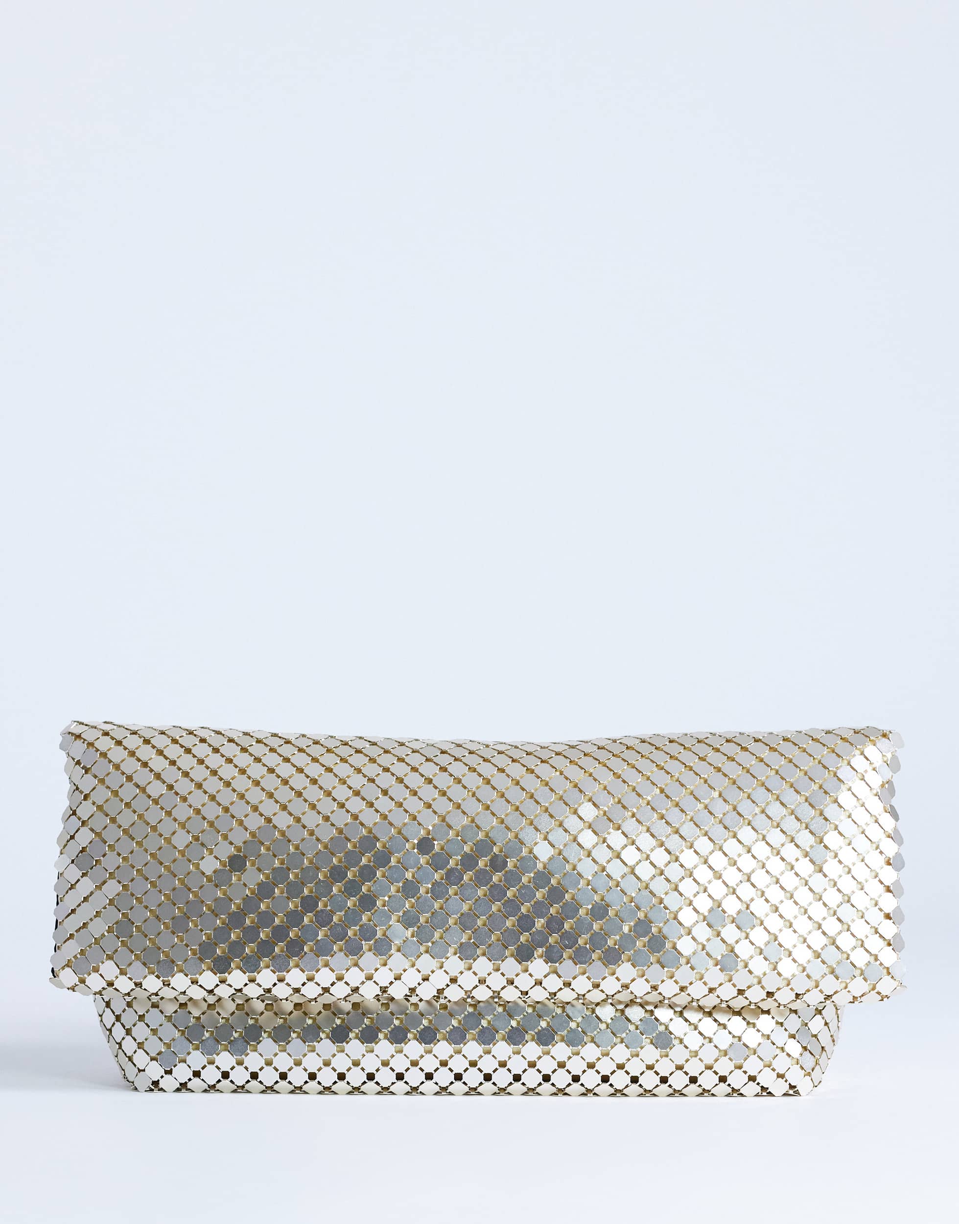 Topshop Prince Chainmail oversized clutch bag in gold