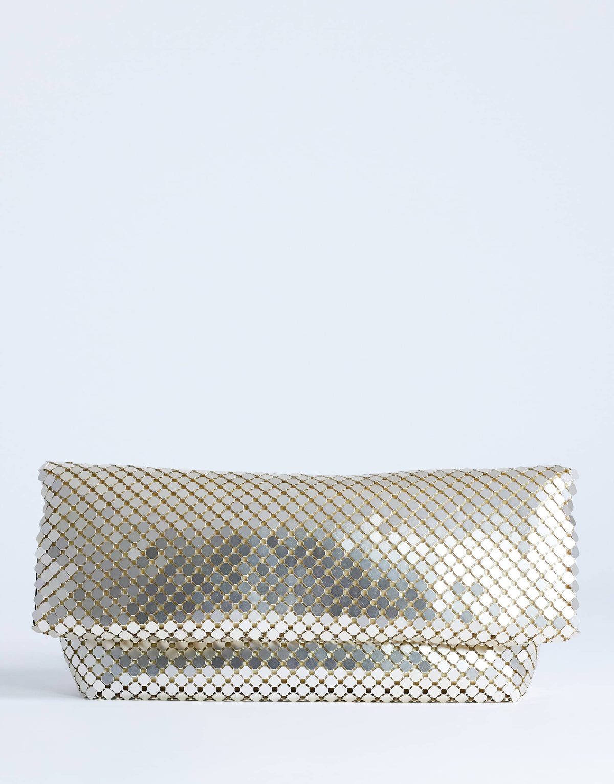 Topshop Prince Chainmail oversized clutch bag in gold