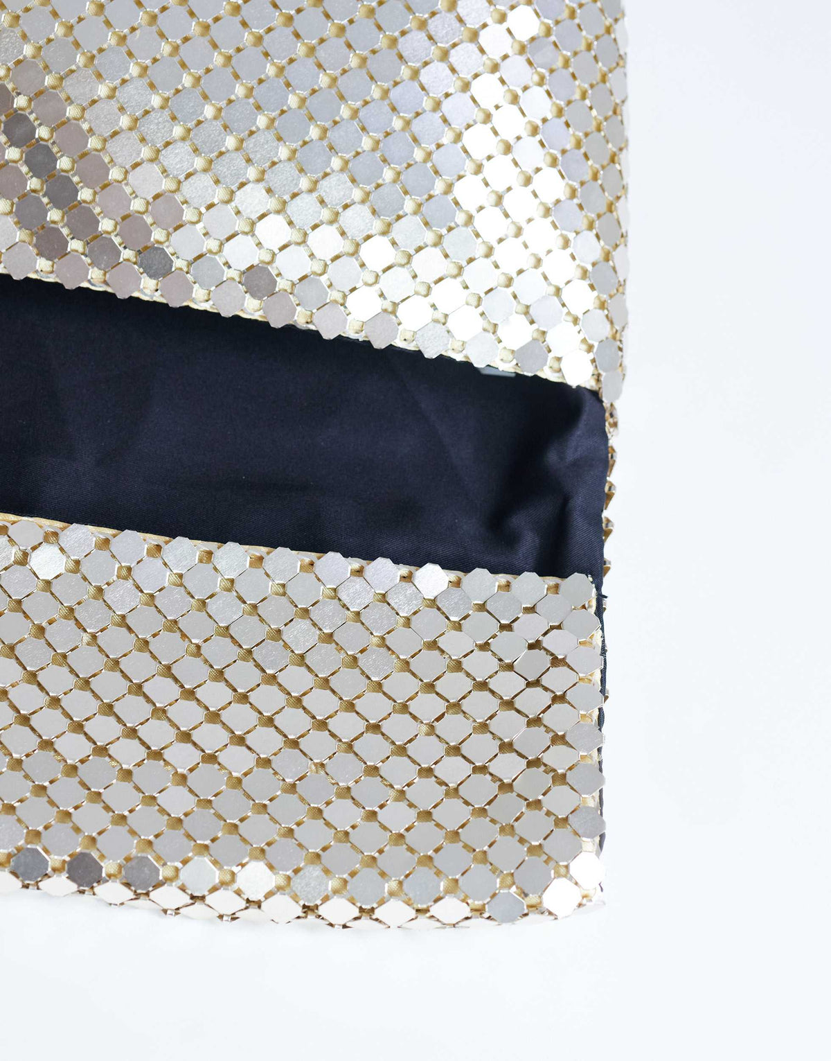 Topshop Prince Chainmail oversized clutch bag in gold