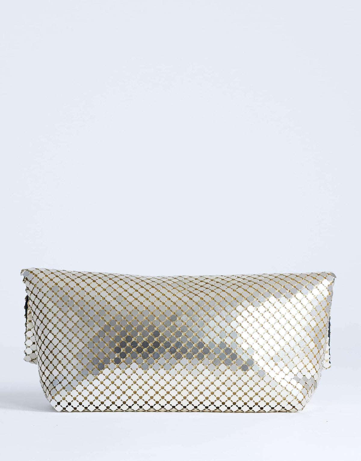 Topshop Prince Chainmail oversized clutch bag in gold