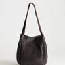 Topshop Singer weave shoulder bag in chocolate