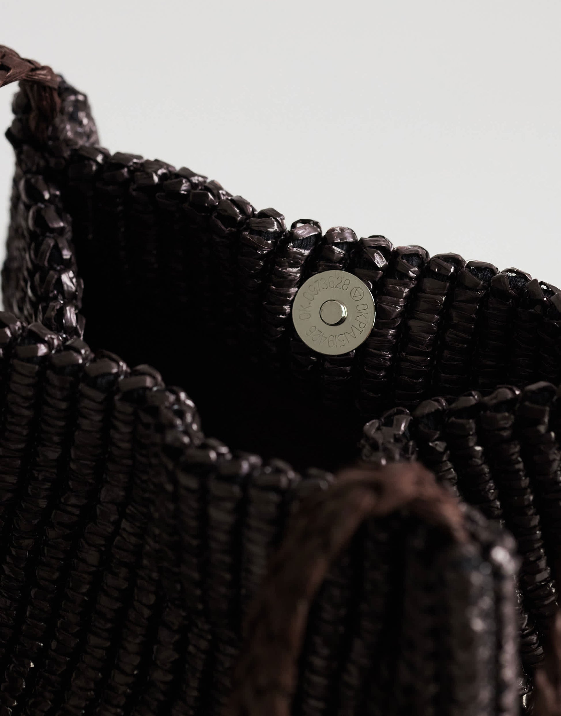 Topshop Singer medium weave shoulder bag in chocolate