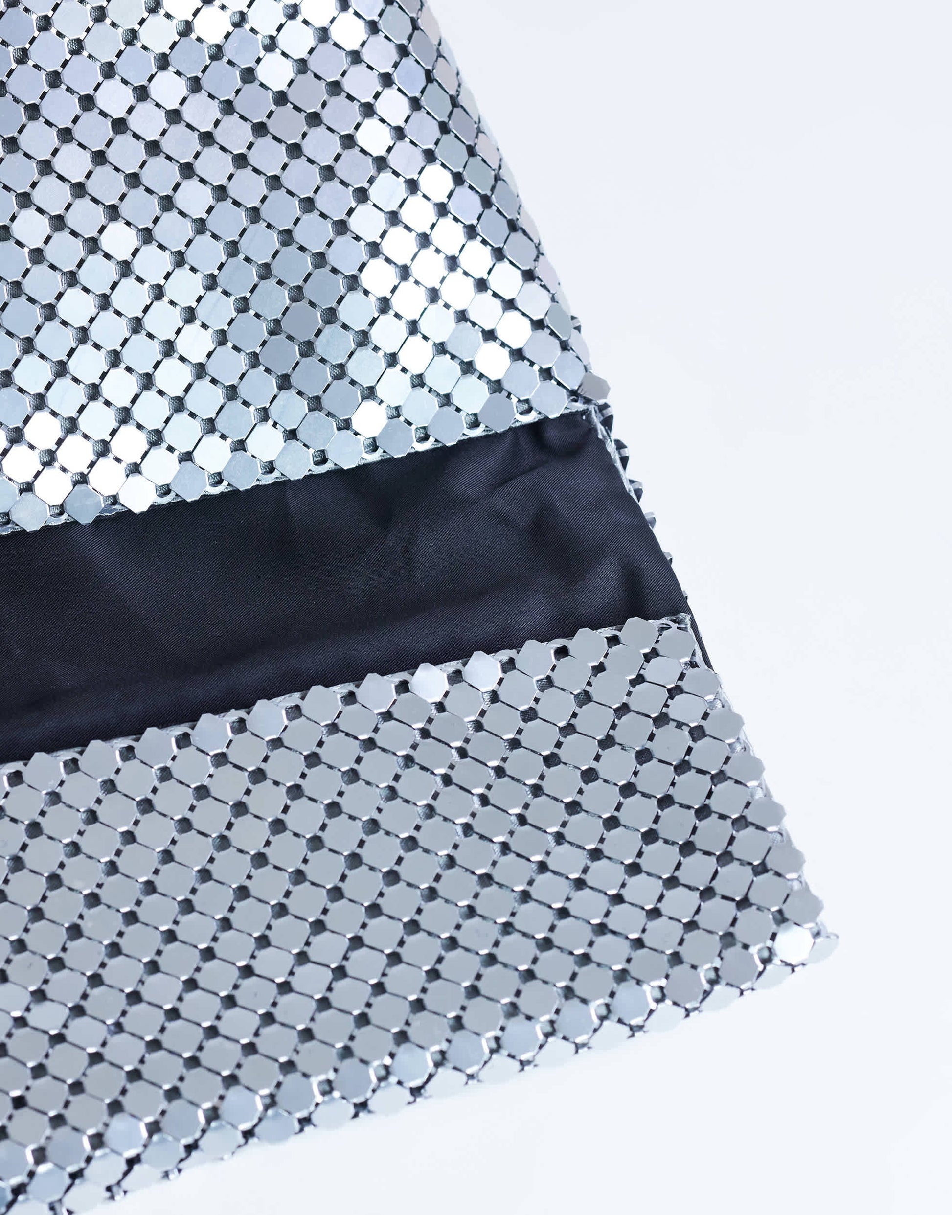 Topshop Prince Chainmail oversized clutch bag in silver