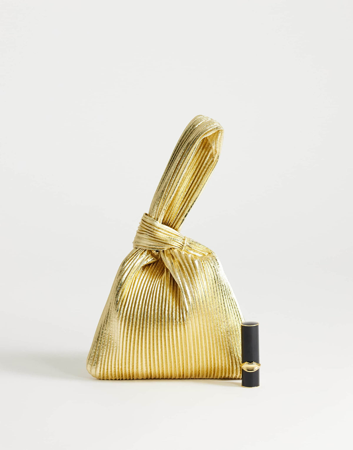 Topshop Gwyn ribbed grab bag in gold