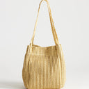Topshop Singer weave shoulder bag in natural