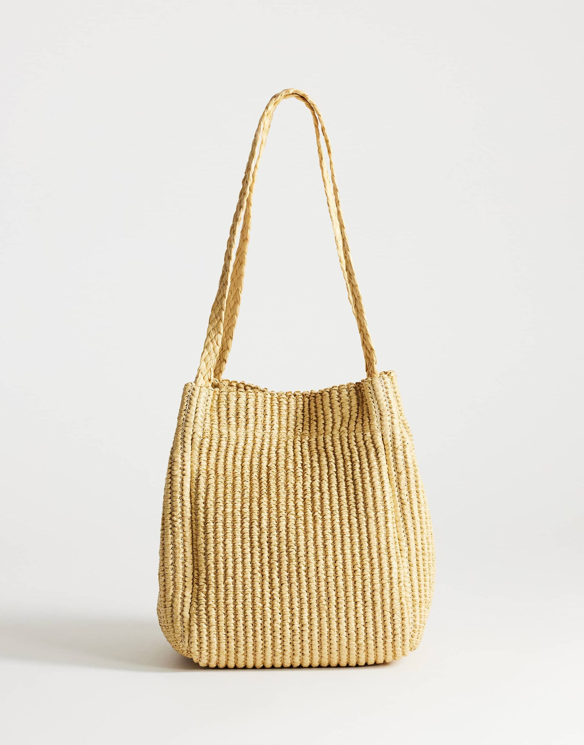 Topshop Singer weave shoulder bag in natural