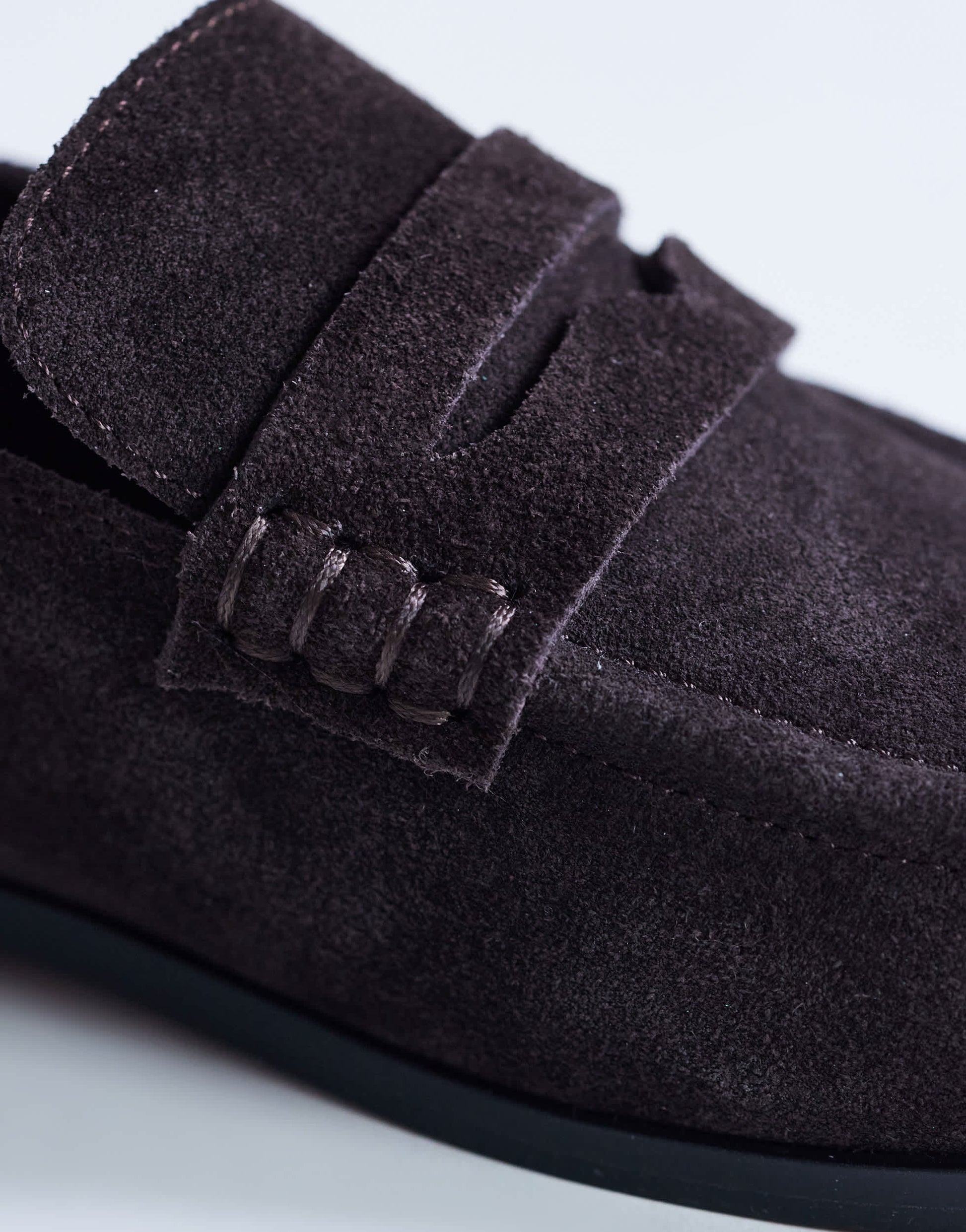 Topshop Charlie real leather flat loafer in chocolate suede