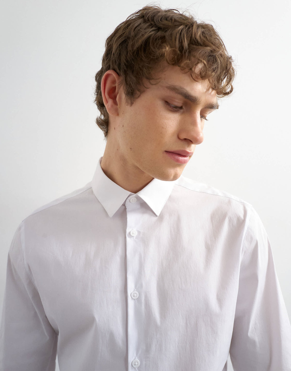 Topman slim fit long sleeve formal stretch shirt in white