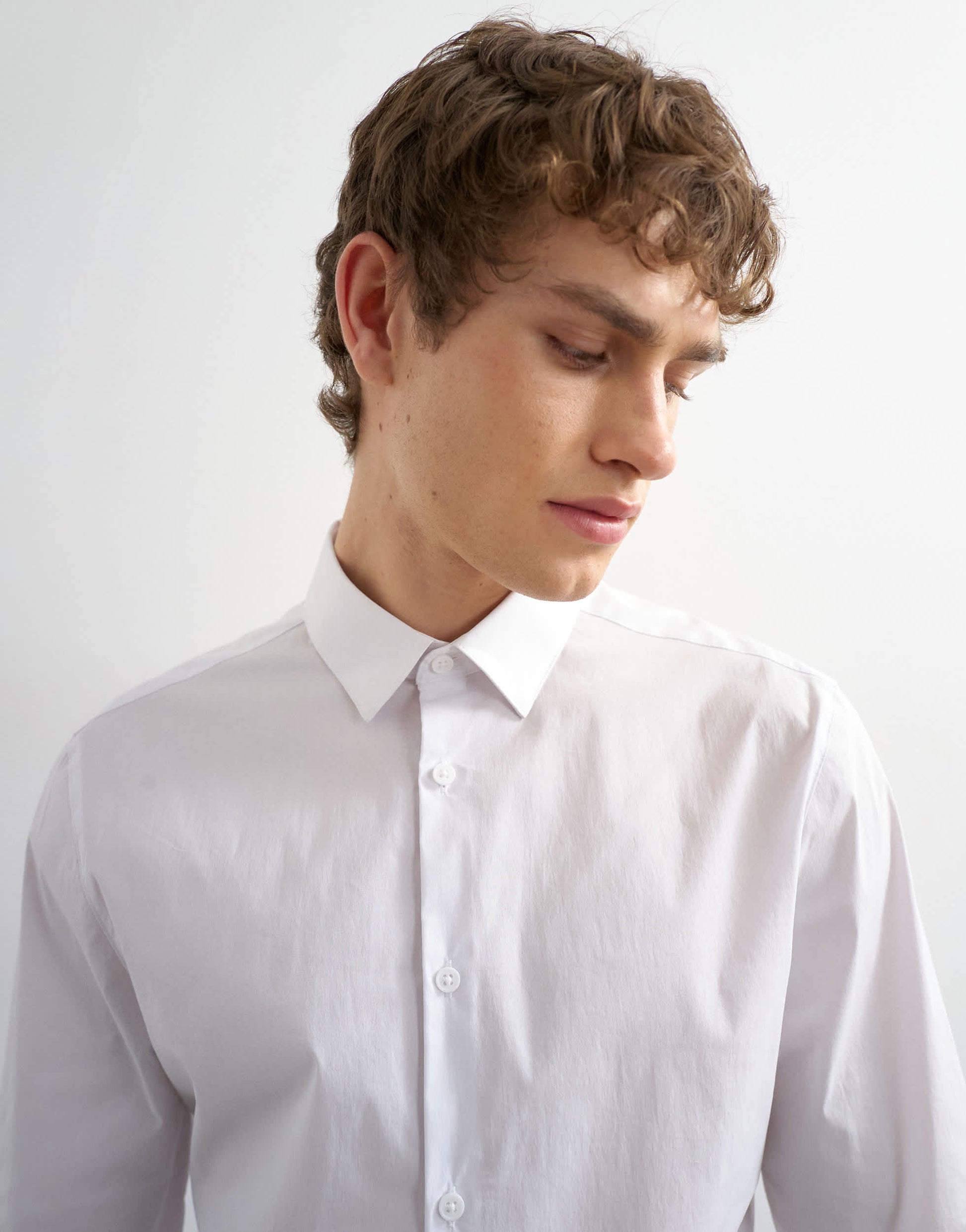 Topman slim fit long sleeve formal stretch shirt in white