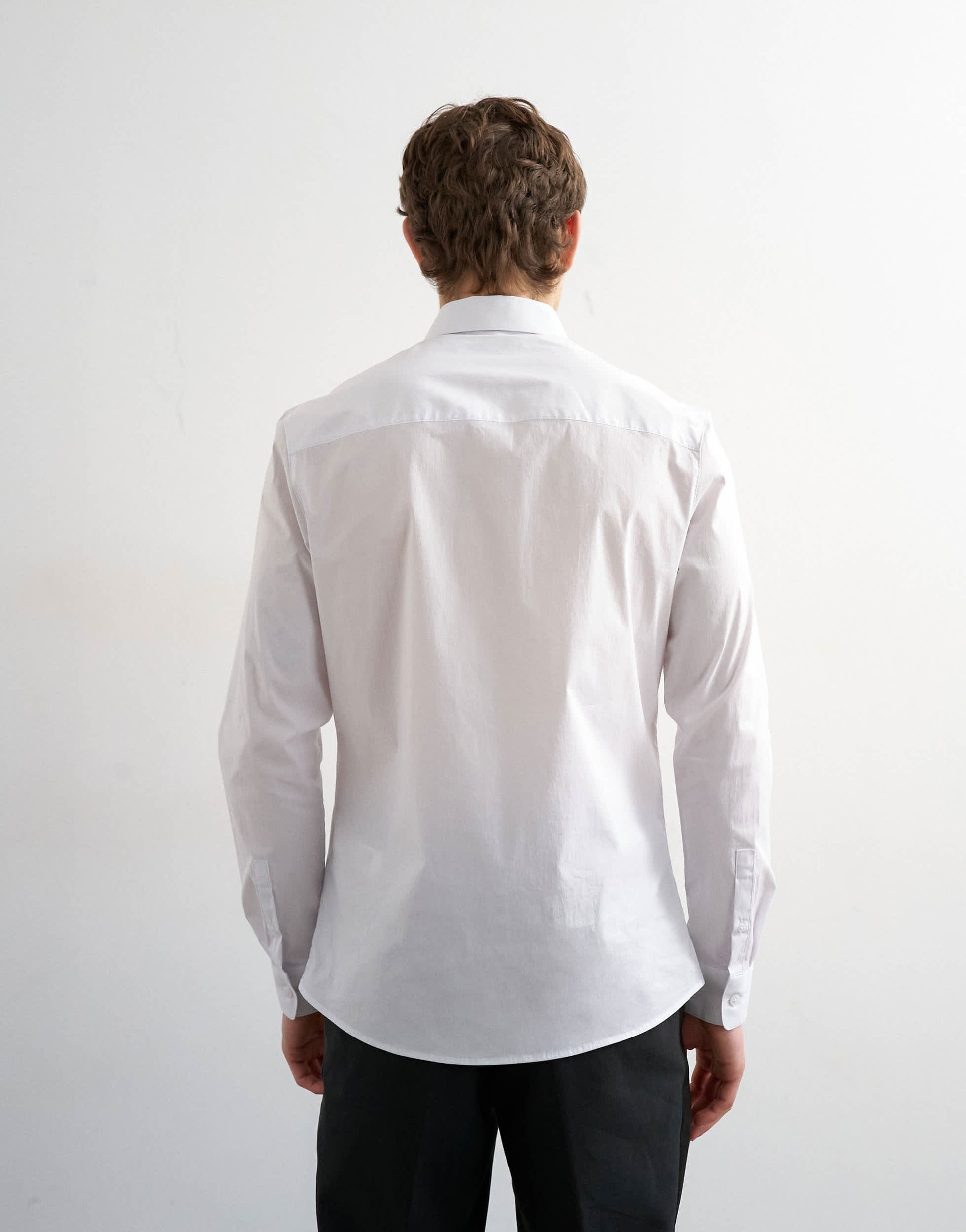 Topman slim fit long sleeve formal stretch shirt in white