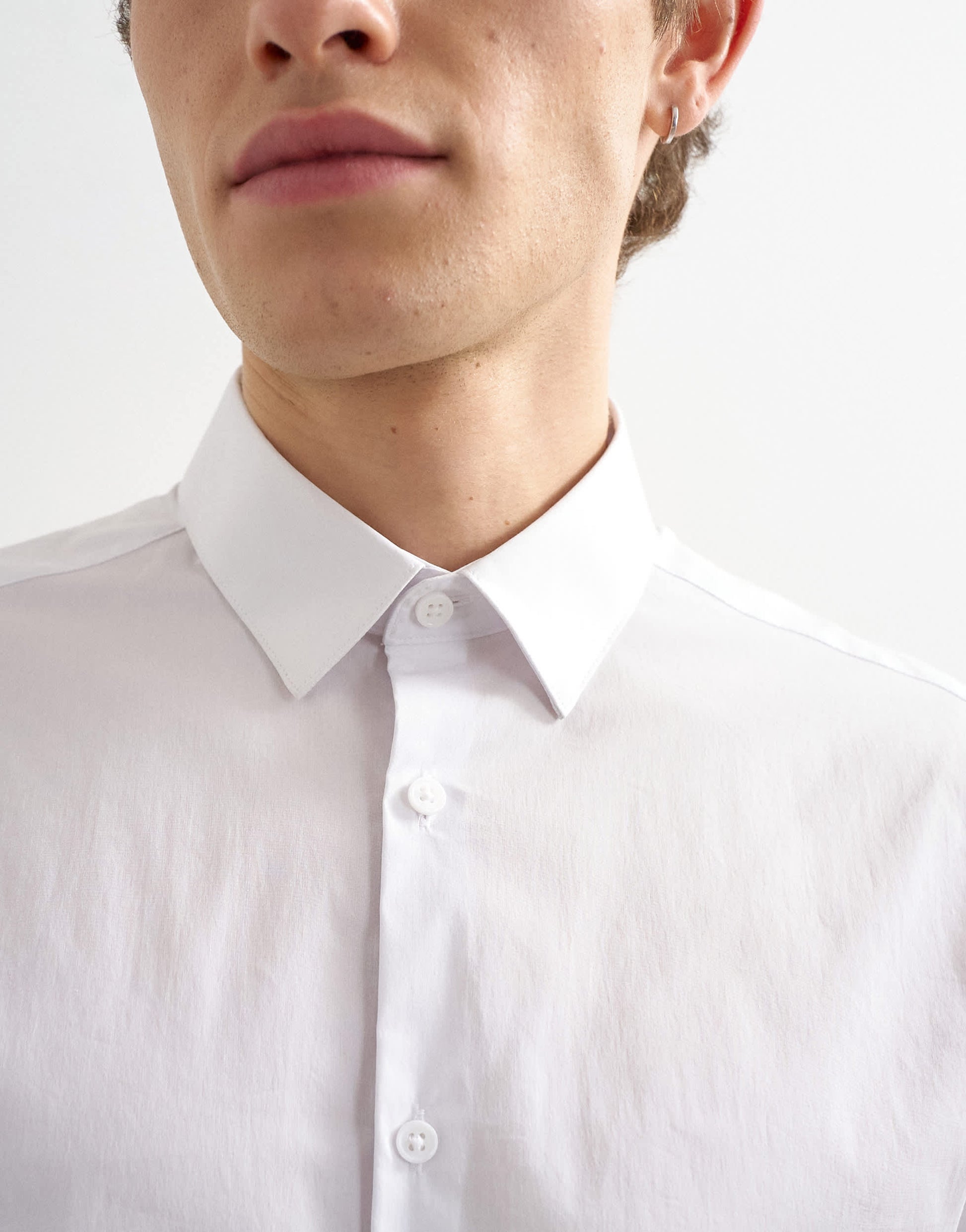 Topman slim fit long sleeve formal stretch shirt in white