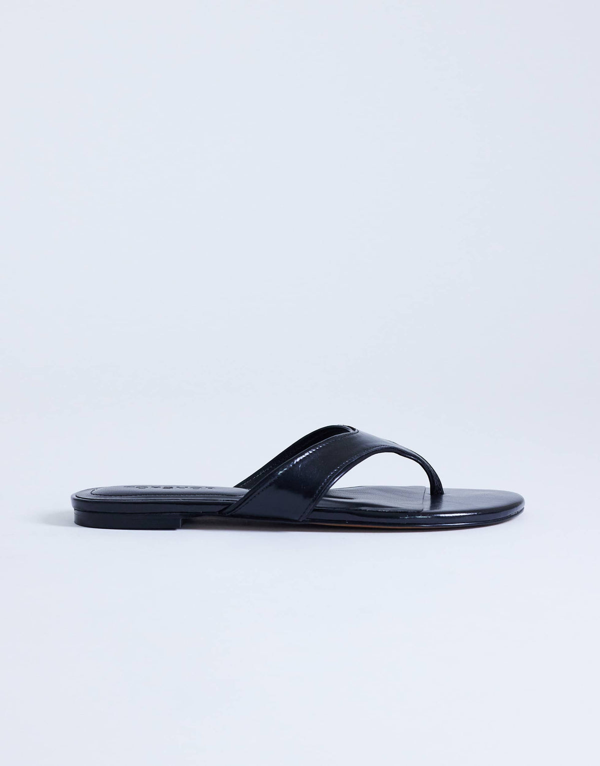 Topshop Sisi toe thong flat sandal in black