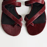 Topshop Erika flat sandal in red hair on real leather
