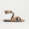 Topshop Erika real suede flat sandal in taupe