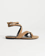 Topshop Erika real suede flat sandal in taupe