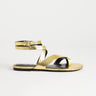 Topshop Erika flat sandal in gold