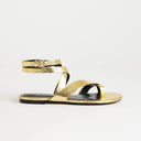 Topshop Erika flat sandal in gold