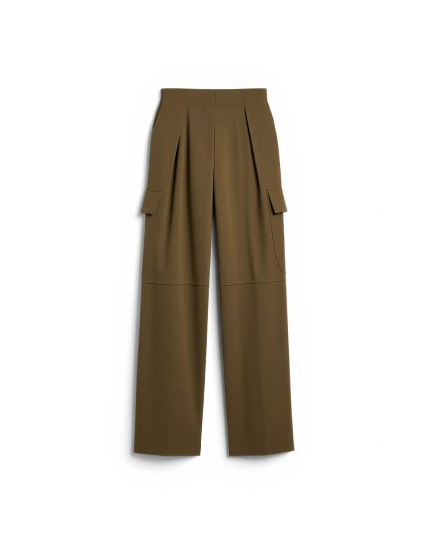 Topshop tailored cargo trouser in khaki