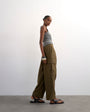 Topshop tailored cargo trouser in khaki