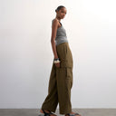 Topshop tailored cargo trouser in khaki